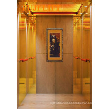 Titanium Gold and Etched Mirror Passenger Elevator